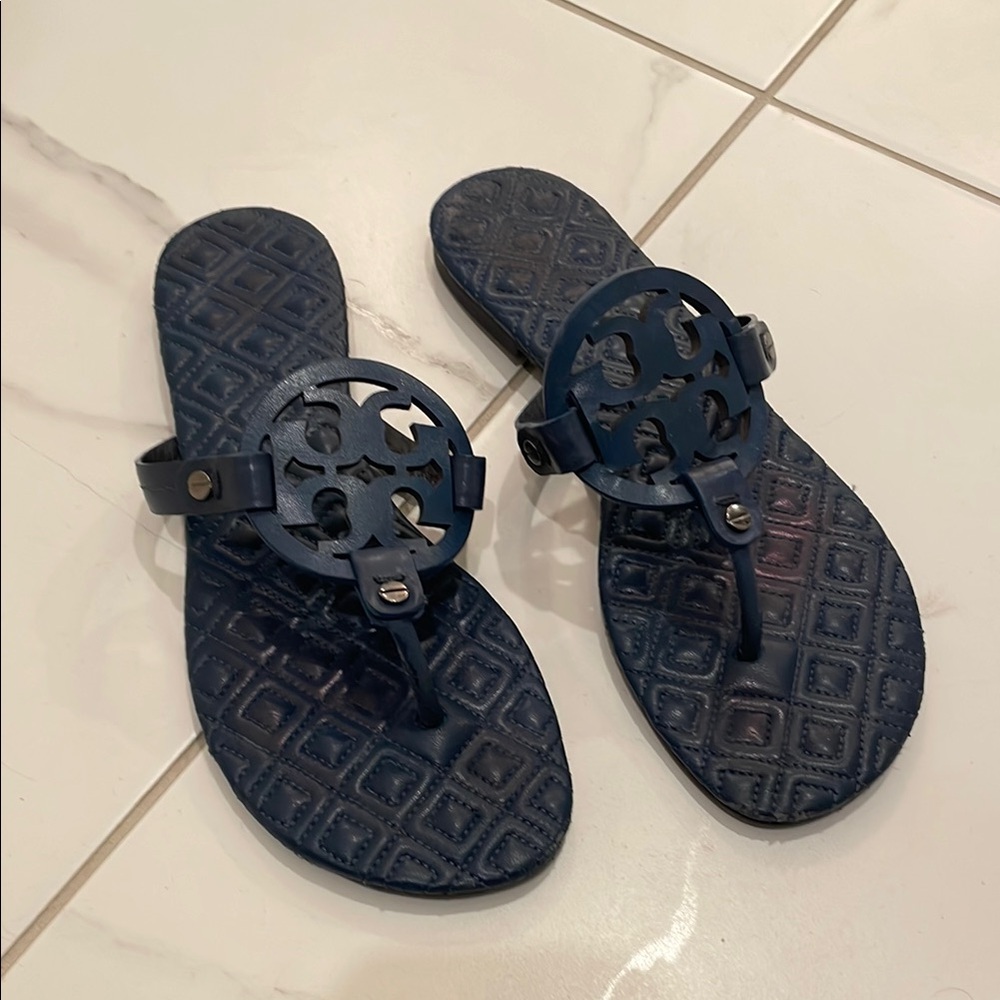 Tory Burch Navy Blue Sandals